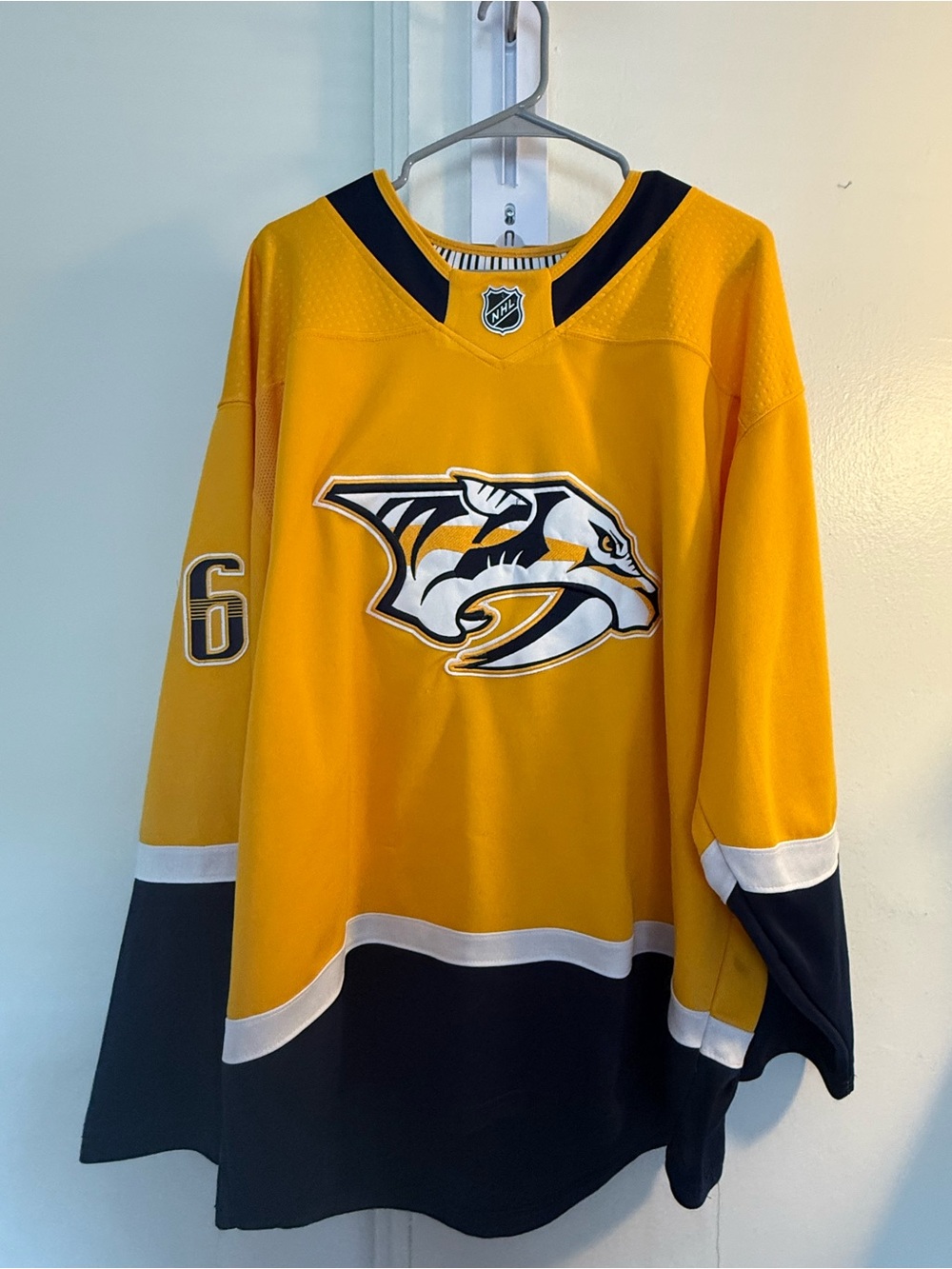 NHL Predators Gold and Navy Hockey Jersey